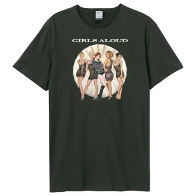 Image of Amplified Unisex Adult Solar Photo Girls Aloud T Shirt (S) (Charcoal)