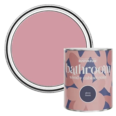 Image of Rust Oleum Pink Moisture Resistant Bathroom Wood and Cabinet Paint in Gloss Finish Dusky 750ml