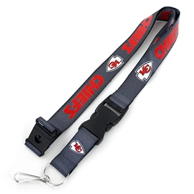 Image of aminco NFL Kansas City Chiefs Team Lanyard, Charcoal