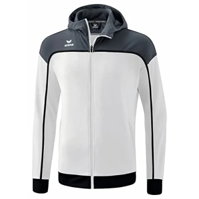 Image of Erima Men&#039;s Change Training Jacket with Hood, White/Slate Grey/Black, XL