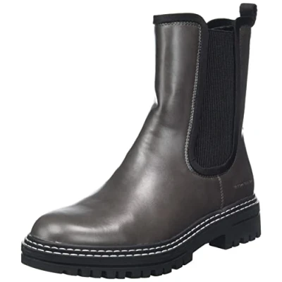 Image of TOM TAILOR Women&#039;s 4292408 Chelsea Boot, Coal, 6.5 UK