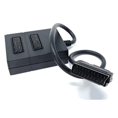 Image of Scart Splitter Box Video Cable Adapter for TV, DVD, VHS, Game Console (2 Way)