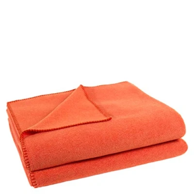 Image of Zoeppritz Since 1828 &#039;Throw Plaid Polyester Viscose, 265 Papaya, 160x200 cm
