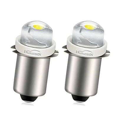 Image of Ruiandsion 2pcs P13.5S LED Bulbs 6V 0.5W White 6000K Light Bulb Torch Flashlight,Non Polar fit Both Negative Earth and Positive