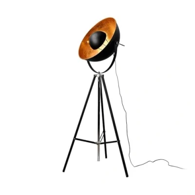 Image of Floor Lamp &#039;Mineva&#039; (Modern) in Black Made of Metal for e.g. Living Room &amp; Dining (1 Light Source, E27) from Lindby Standard