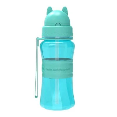 Image of Sigdio Kids Water Bottle Boys Girls with Straw BPA Free Sports for Home, School and Outdoor Activities, Bleu clair 1