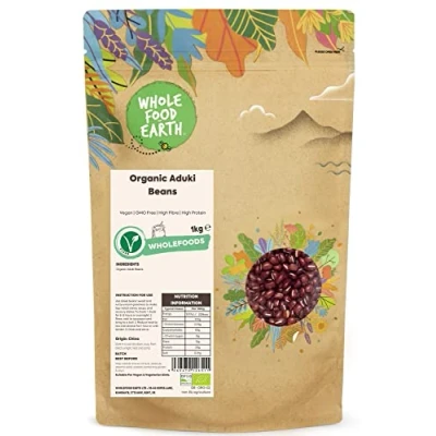 Image of Wholefood Earth Organic Aduki Beans 1kg Vegan GMO Free High Fibre Protein Certified