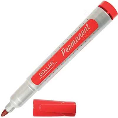 Image of DOLLAR 2.0mm Bullet Tip Waterproof Permanent Marker Pens (1 x RED + 1 ZOFAX Black Pen)
