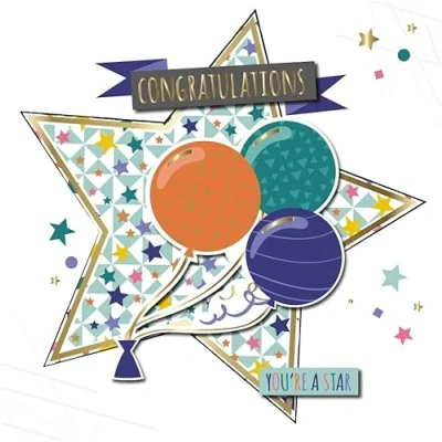 Image of Congratulations You&#039;re A Star Embellished Greeting Card Talking Pictures Cards
