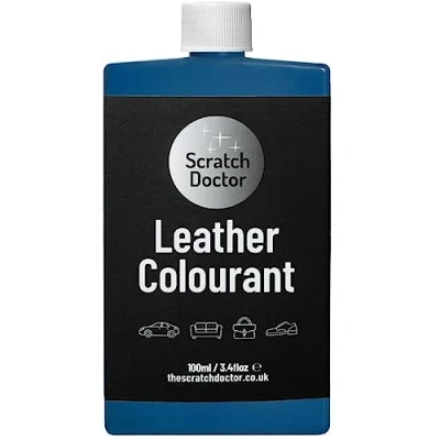 Image of Scratch Doctor Leather Colourant Restore &amp; Repair Faux Vinyl Paint for Furniture Sofas Car Seats Shoes Handbags (Blue, 100ml)