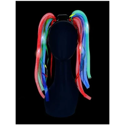 Image of Smiffys LED Light up Rainbow Spaghetti Headband Batteries Included, Leisure Products Fancy Dress, Child Dress Lite &amp; glo