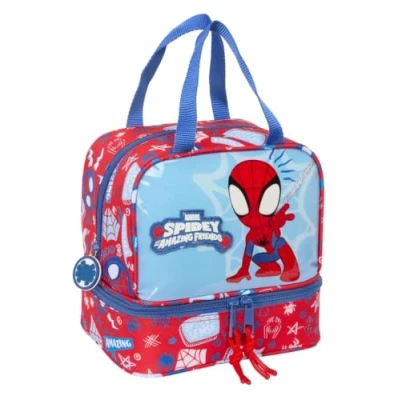 Image of SPIDEY RESCUE Lunch Box, Pencil Case, Quality and Maximum Resistance, Meal Holder, Recreation, Snack Breakfast, 20 x 15 cm, Red/Blue, M, Casual