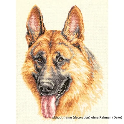 Image of Magic Needle 59 23 ZW German Shepherd Counted Cross Stitch Kit Zweigart Edition Cotton Multi Coloured 21 x 28 cm