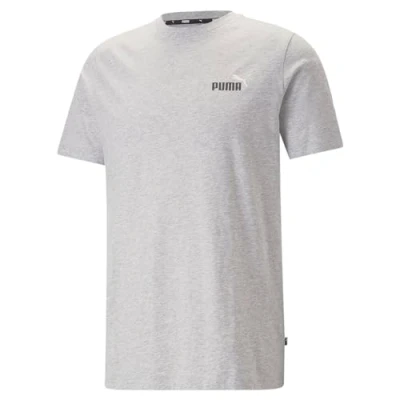 Image of PUMA ESS+ 2 Col Small Logo Tee Light Gray Heather