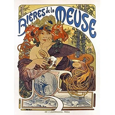 Image of Wee Blue Coo Beer Of The Meuse Paris France Vintage Unframed Wall Art Print Poster Home Decor Premium