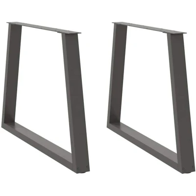 Image of vidaXL Dining Table Legs V Shape Steel Anthracite 100x(72 73.3) cm Adjustable Levelers for Coffee Tables/Desks