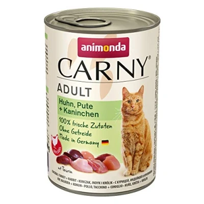 Image of animonda Carny adult cat food, wet food for cats, chicken, turkey + rabbit, 6 x 400g