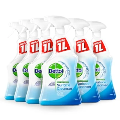 Image of Dettol Antibacterial Multi Surface Cleaner, Orginal, Multipack of 6 X 1L, Total 6L, Spray, Kills 99.99 Percent Germs, Disinfectant, Household Cleaners