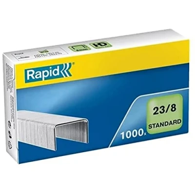 Image of Rapid 23/8mm Standard Staples, For Stapling 10 40 Sheets, Use with Heavy Duty Staplers, Galvanised Wire, Box of 1000, 24869200