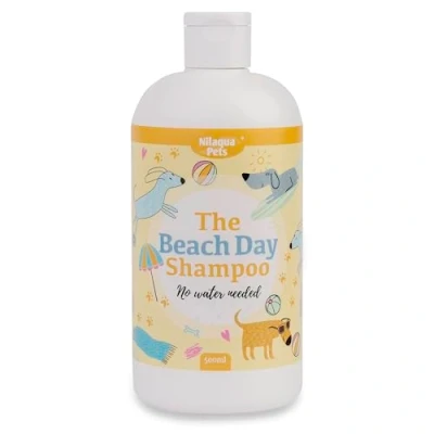 Image of Nilaqua Pets Rinse Free 500ml Beach Day Dog shampoo A towel off pet that requires no water Cleansing removing dirt, sand and sea salt with conditioning soft kind Vitamin E
