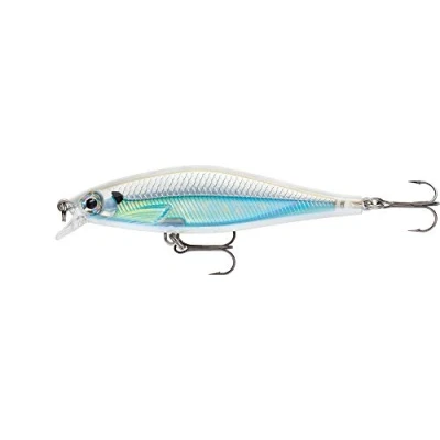 Image of Rapala Shadow Rap Shad Lure with Two No. 6 Hooks, 0.9 1.2 m Swimming Depth, 9 cm Size, Albino Shiner
