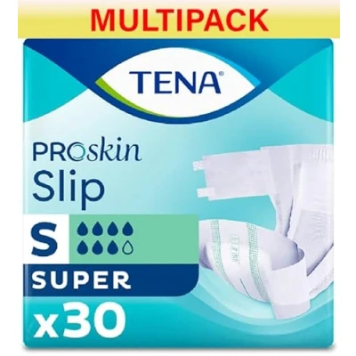 Image of TENA ProSkin Slip Super Size Small 7 Drops Absorption Incontinence All in One Slips 3 Pack of 30