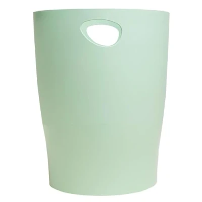 Image of Exacompta Ref 45380D 1 Waste Paper Bin with Handles ECOBIN Autentik Large Capacity 15 L Dimensions 26.3 x 33.5 cm Office or Home Sage Green