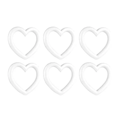 Image of NUOBESTY 6pcs Foam Heart Wreath Shapes Craft Balls Christmas DIY Ornaments (White)
