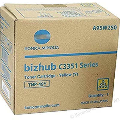 Image of Konica Minolta A95W250 Toner Yellow 12,000 Pages TNP49Y