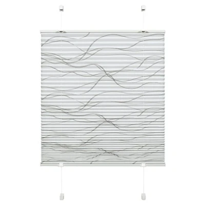 Image of GARDINIA Pleated Blood for Clamping, Opaque folding blind, All assembly parts included, EASYFIX Blind Katy Wave with 2 operating rails, White, 100 x 130 cm (WxH)