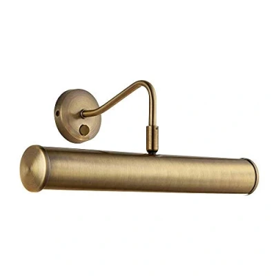 Image of Endon Turner Traditional Decorative Antique Brass Finish E14 LED Compatible Picture Wall Lamp Display Light with Rocker Switch 355mm