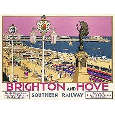 Image of Wee Blue Coo Brighton Hove Sussex Beach Resort Travel Unframed Art Print Poster Wall Decor 12X16 Inch