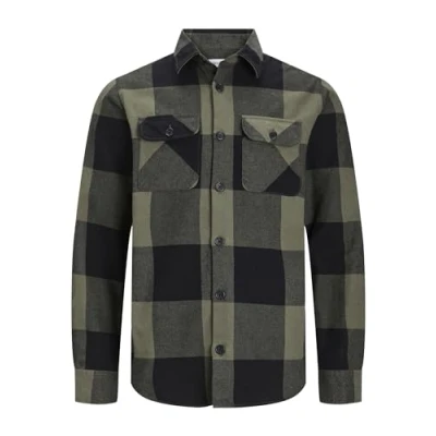 Image of JACK &amp; JONES Men&#039;s Jjedarren Buffalo Overshirt Ls Noos Fabric Trousers, Dusty Olive, L