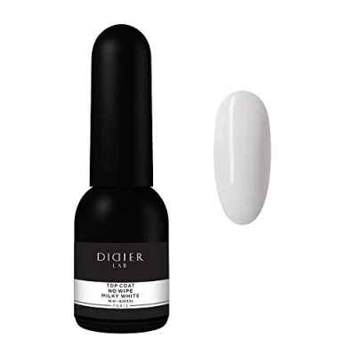 Image of Didier Lab Premium Top Coat Gel Polish Milky White For UV Nail No Wipe Nails Milk Coloured Smooths Irregularities Long Lasting