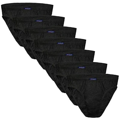 Image of BRUBAKER 7 Pack Men&#039;s Underwear Briefs Classic Slip Underpants Anthracite Size XL