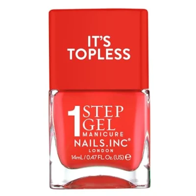 Image of Nails Inc It&#039;s Topless Gel Nail Polish, 4 in 1 Base Coat, Treatment, Color &amp; Top Long Lasting, Strong Chip Free Nails, Glossy Salon Quality Manicure At Home, Vegan, Cruelty Free, Shade Jennifer