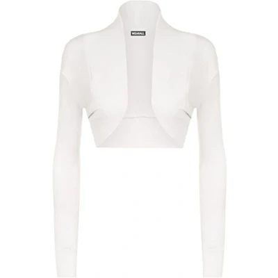 Image of WearAll Ladies Shrug Long Sleeved Bolero Top Womens White 10/12