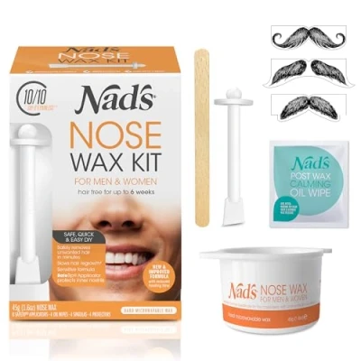 Image of Nad&#039;s Nose Waxing Kit for Men and Women, Hair Removal, Wax, Hypoallergenic, 45g