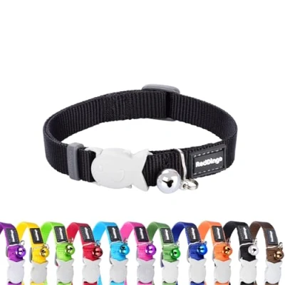 Image of Red Dingo Cat Collar Plain, Black, Extra Small 12mm