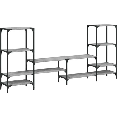 Image of vidaXL TV Cabinet Grey Sonoma 206.5x28.5x95 cm Engineered Wood