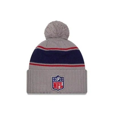 Image of New Era NFL Shield 2024 Sideline Sport Knit Grey Bobble Hat