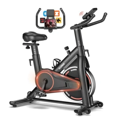Image of Exercise Bike, Spin Bike Bikes for Home Use with LCD Display &amp; Tablet Holder, Quiet Stationary Gym Comfortable Seat, Indoor Cycling Equipment Fitness Workout Cardio Training