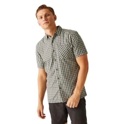 Image of Regatta Men&#039;s Kalambo VIII Short Sleeve Shirt, Agave Green/Ash Check, L
