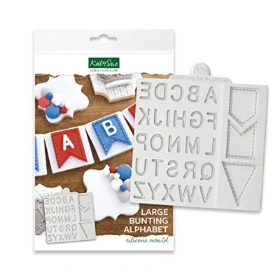 Image of Katy Sue Large Bunting Alphabet Silicone Mould for Cake Decorating &amp; Crafts