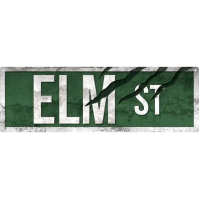 Image of Grindstore Elm Street Slim Tin Sign, Multi Colour, 10.1 x 30.5 0.1 cm