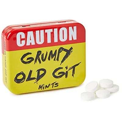 Image of Spencer &amp; Fleetwood Sugar Free Mints Grumpy Old Git Mint Tins of Sweets for Bad Breath, 45 g