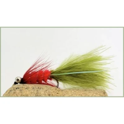 Image of Humongous Trout Flies, 6 Pack Red &amp; Olive, Size 10, Lures for Fly Fishing