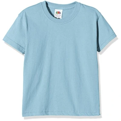 Image of Fruit of the Loom Unisex Kids Valueweight Short Sleeve T Shirt, Sky, 10 11 Years (Manufacturer Size:32)