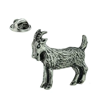 Image of Goat Lapel Pin Badge in British Pewter XDHLP1088
