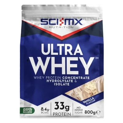 Image of SCI MX Ultra Whey Protein Muscle Building &amp; Recovery Powder With Naturally Occurring Glutamine Amino Acids Vanilla Flavour 800G 18 SERVINGS